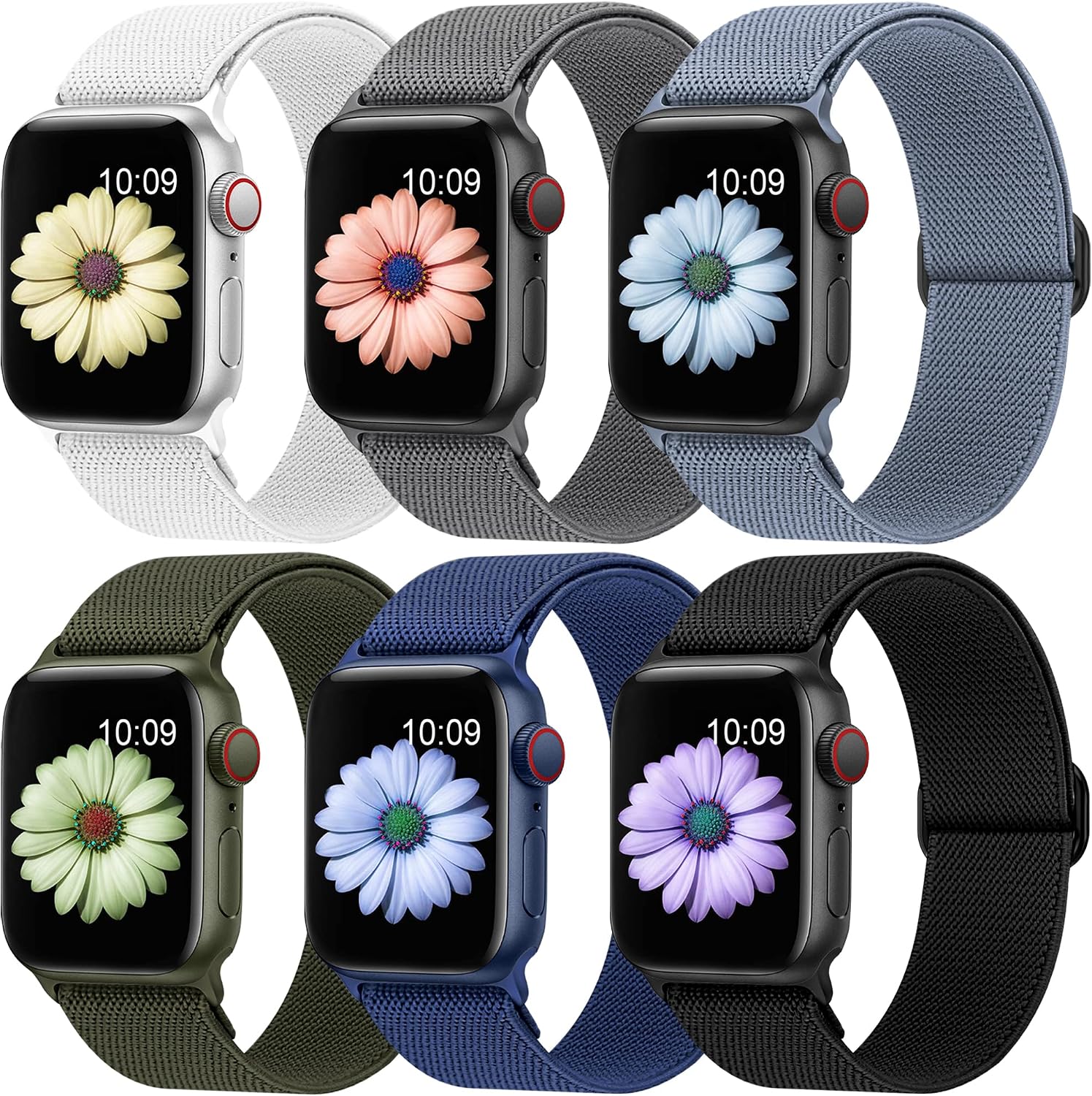 Detalle de Higgs stretchy nylon watch strap 6 pack
