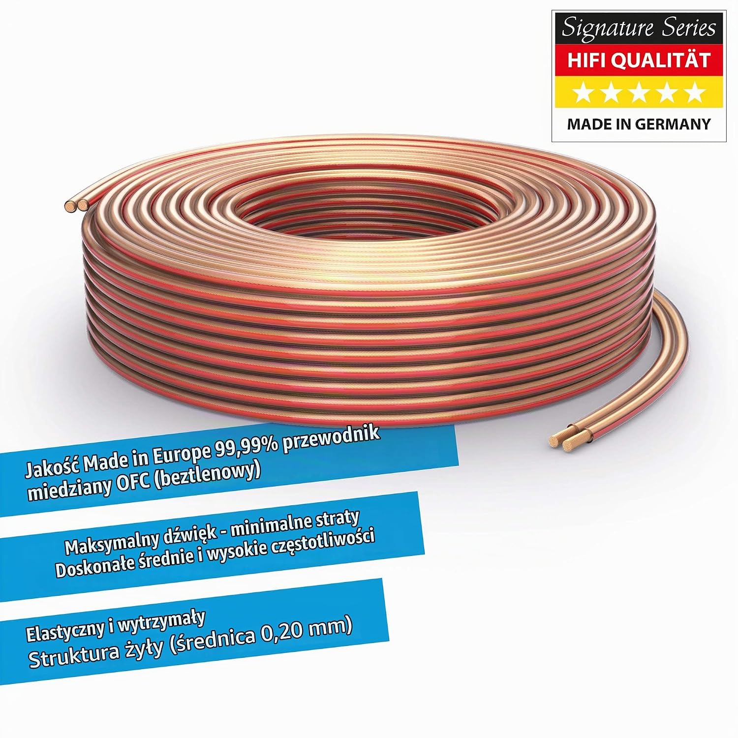Detalle 2 de PureLink OFC – kabel głośnikowy 2 × 4,00 mm², 50 m, przezroczysty