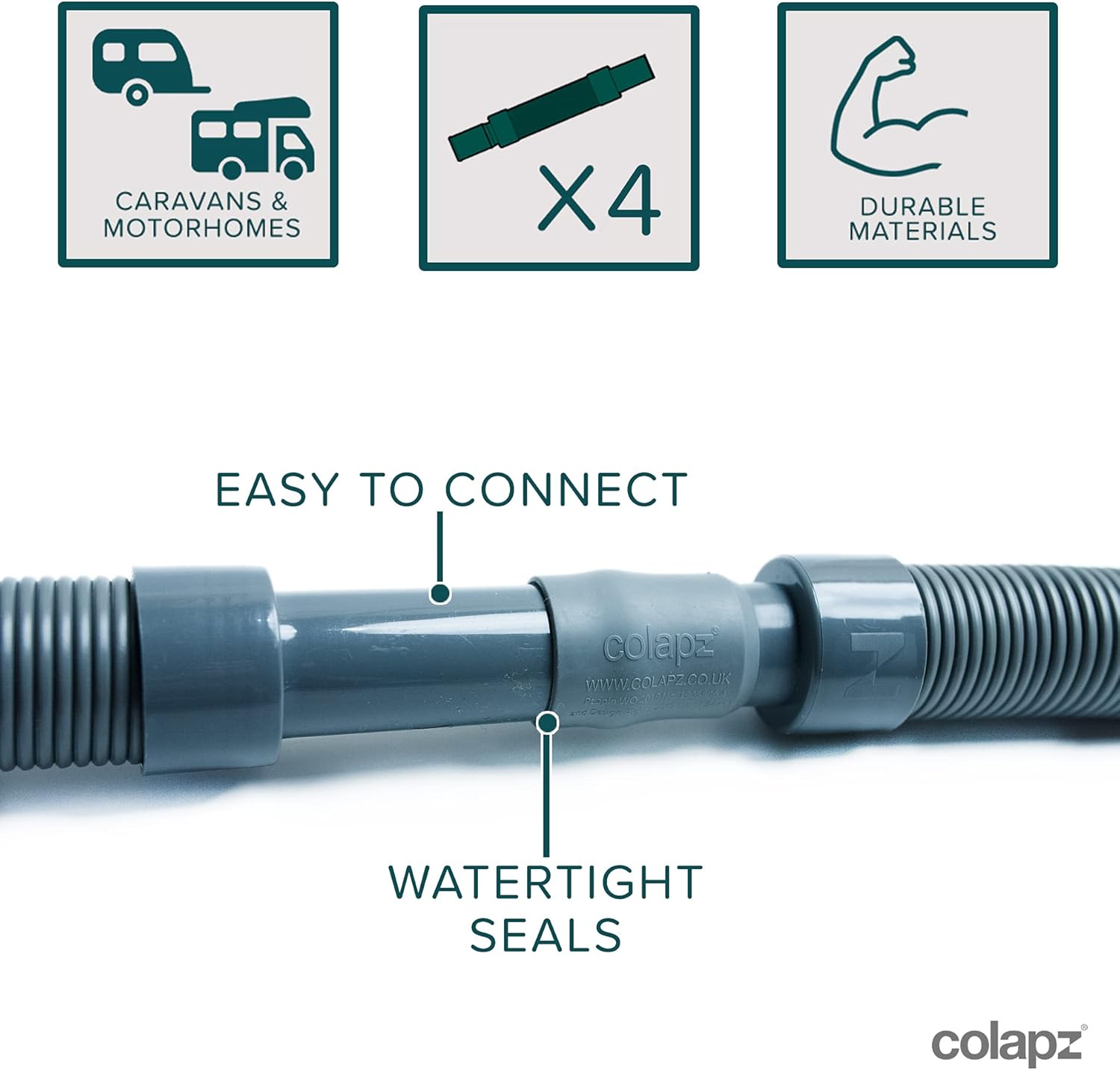 Detalle 2 de Colapz Caravan Accessories Bundle – Collapsible Waste Pipe System for Caravans