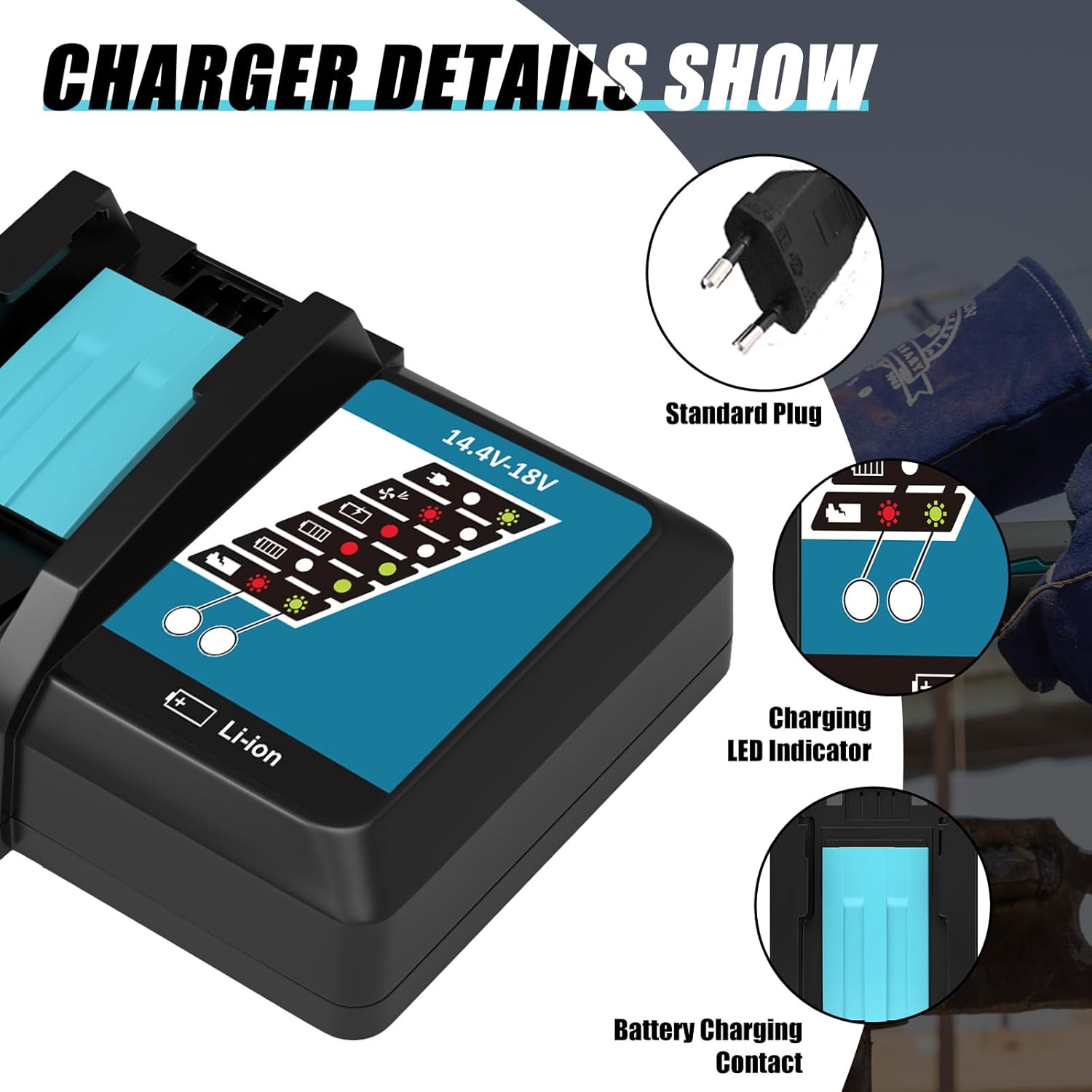 Thumbnail 4 de 2 pezzi batterie di ricambio TOPBATT BL1860 5,5Ah per Makita 18V + caricabatterie compatibile
