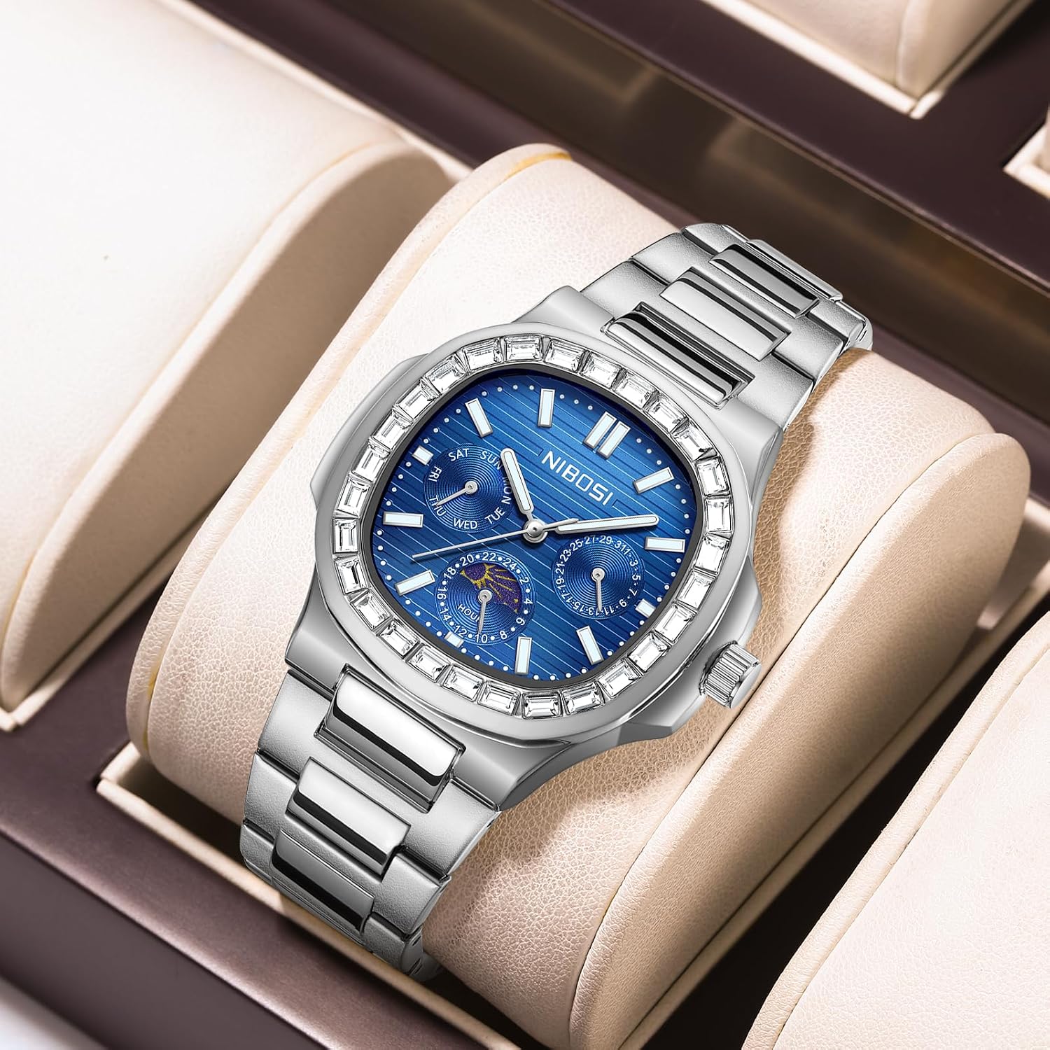 Detalle 2 de NIBOSI men watches chronograph 3 ATM