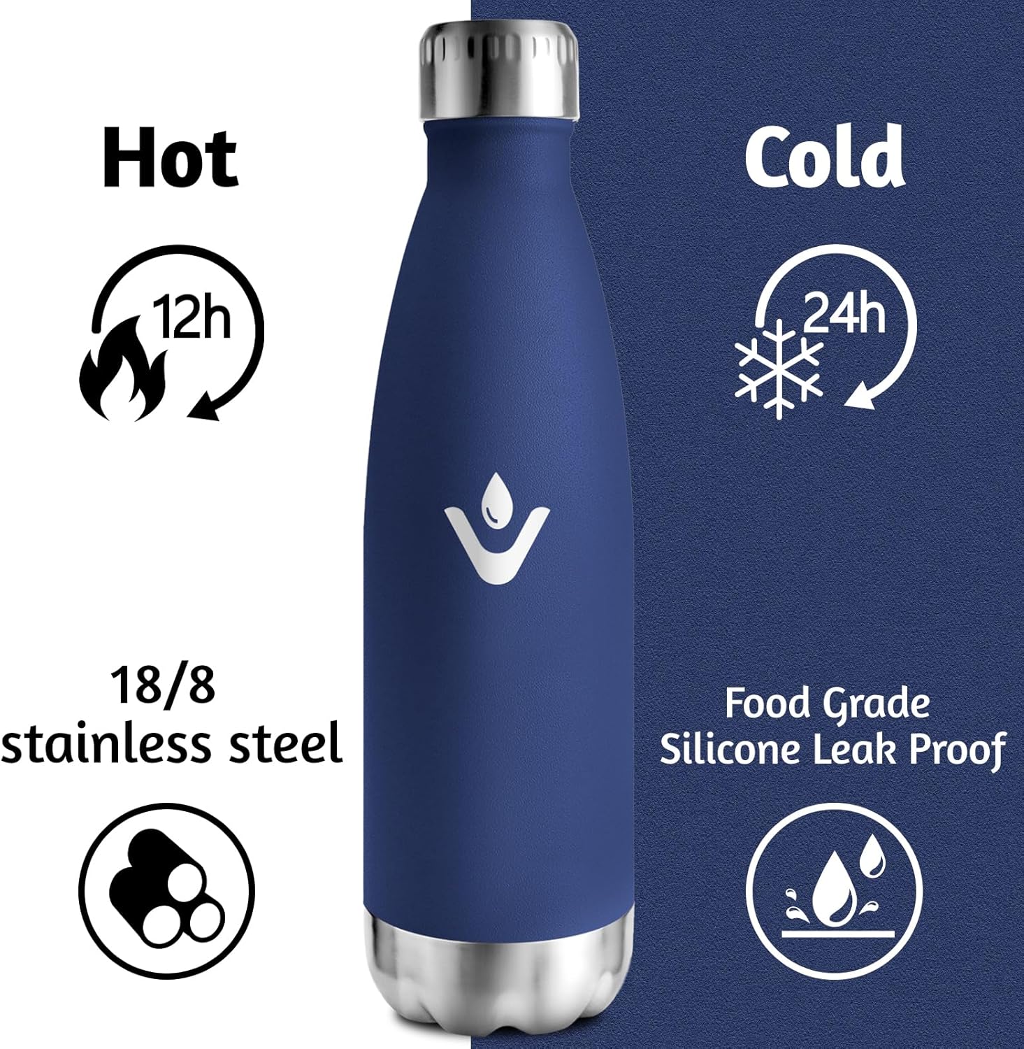 Thumbnail 2 de Motswedi Botella Térmica 750 ml Acero Inoxidable Azul Oscuro 🥤
