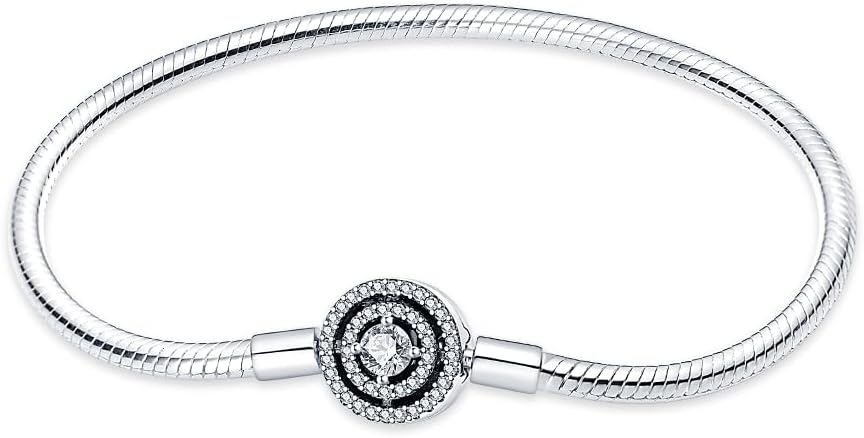 Thumbnail 6 de QIKAOLA Armband für Damen aus 925 Sterling Silber – Schlange Kette mit Herzverschluss, kompatibel mit Pandora Charm Beads
