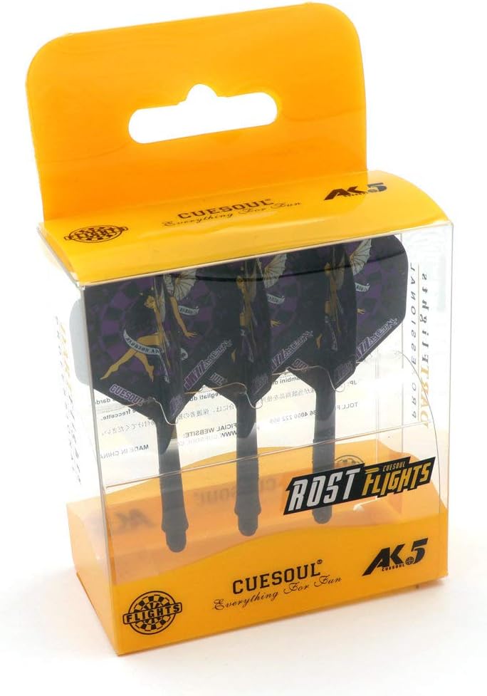 CUESOUL – Ensemble de 3 fléchettes avec arbre intégré et volants, forme standard