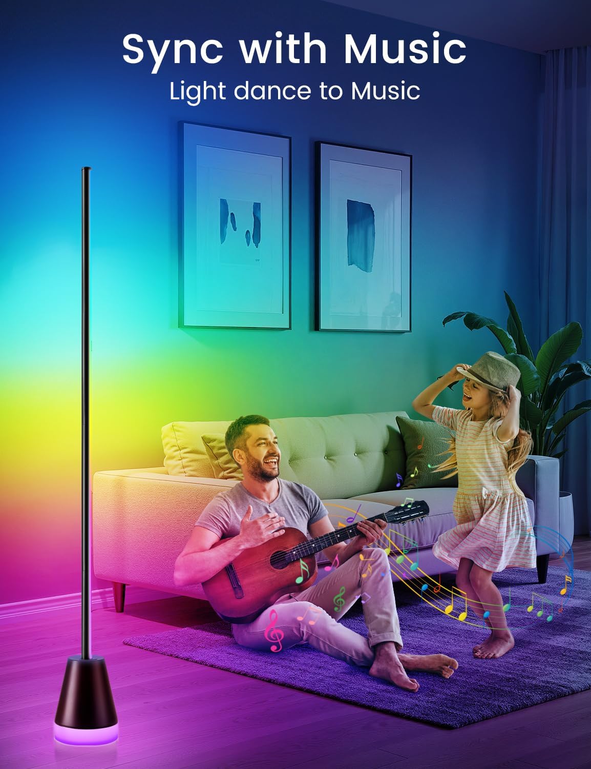 Thumbnail 4 de Smart LED Floor Lamp RGBIC 150cm