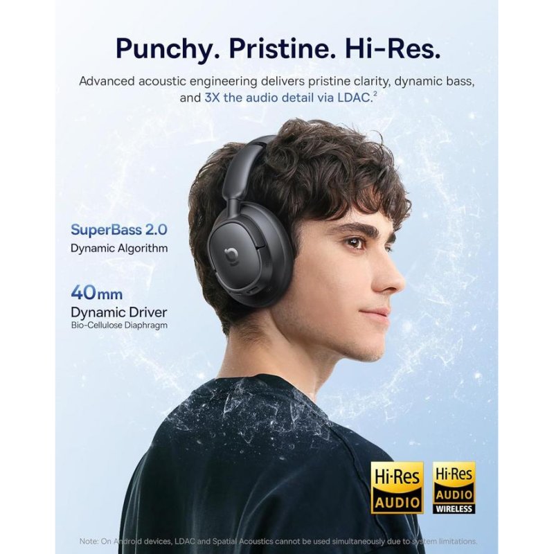 Detalle 2 de Baseus Bass BH1 NC: auriculares inalámbricos con ANC híbrida y sonido potente en negro