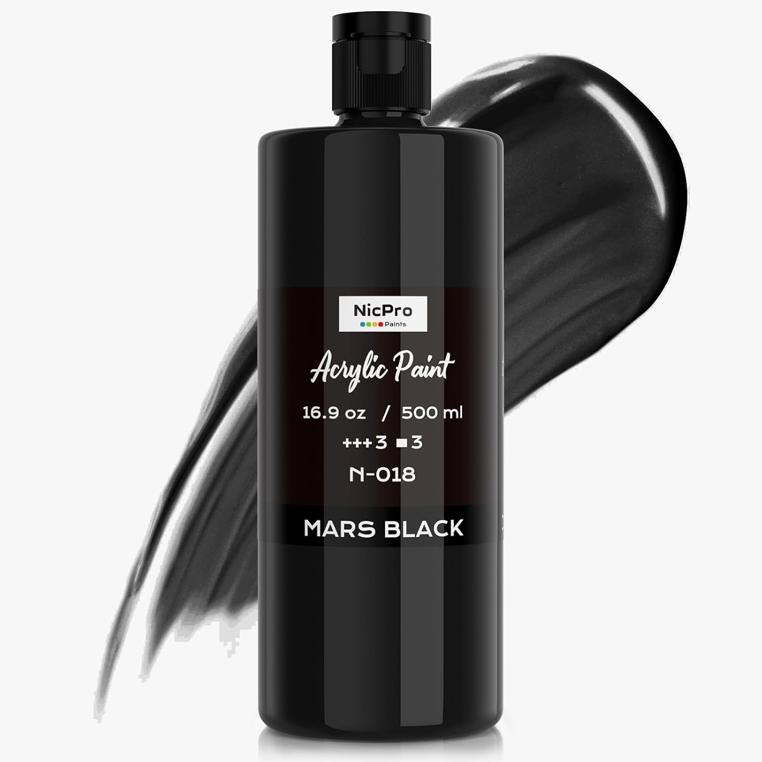 Thumbnail 6 de Nicpro White & Black Large Acrylic Paint Set (16.9 oz / 500 ml) for multi-surface crafts