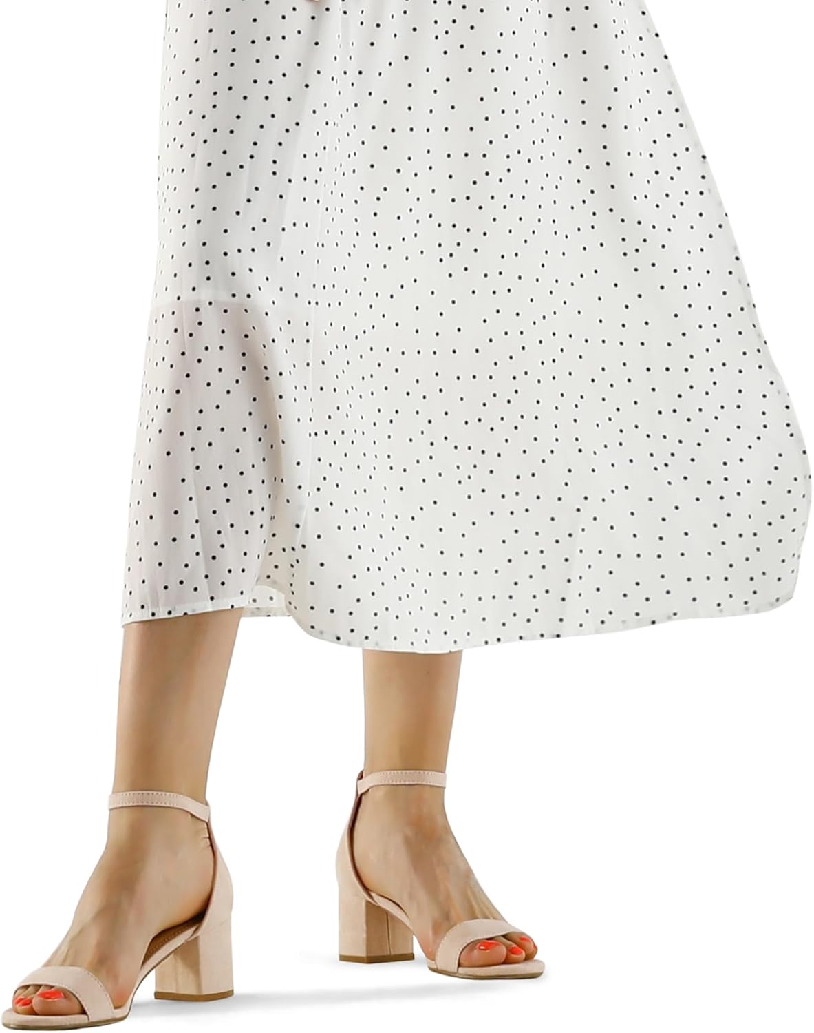 Thumbnail 1 de mysoft Women’s Chunky Low Heels Open-Toe Block Heeled Ankle Strap Pump Wedding Sandals