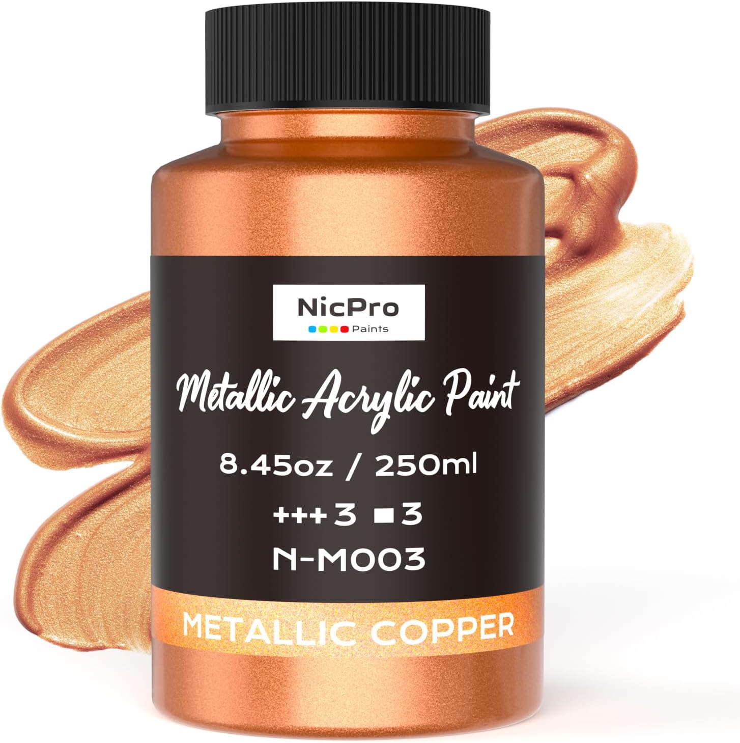 Thumbnail 6 de Nicpro Metallic Silver Acrylic Paint 4oz/120ml – Silver Leaf, Non-Toxic and Durable for Art & Craft