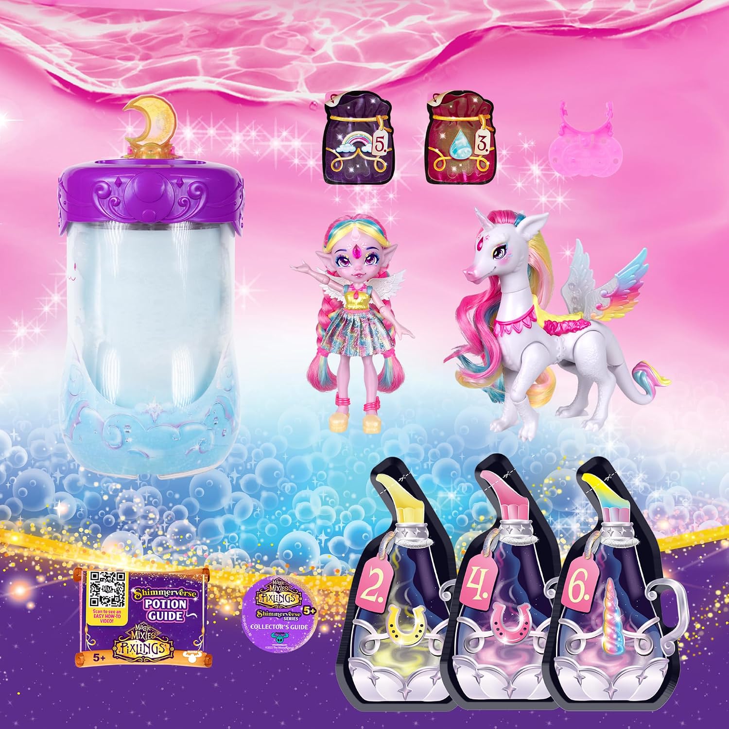 Thumbnail 6 de Magic Mixies Magic Pixlings MG104000 – lalka z kucykiem, tęczowy zestaw
