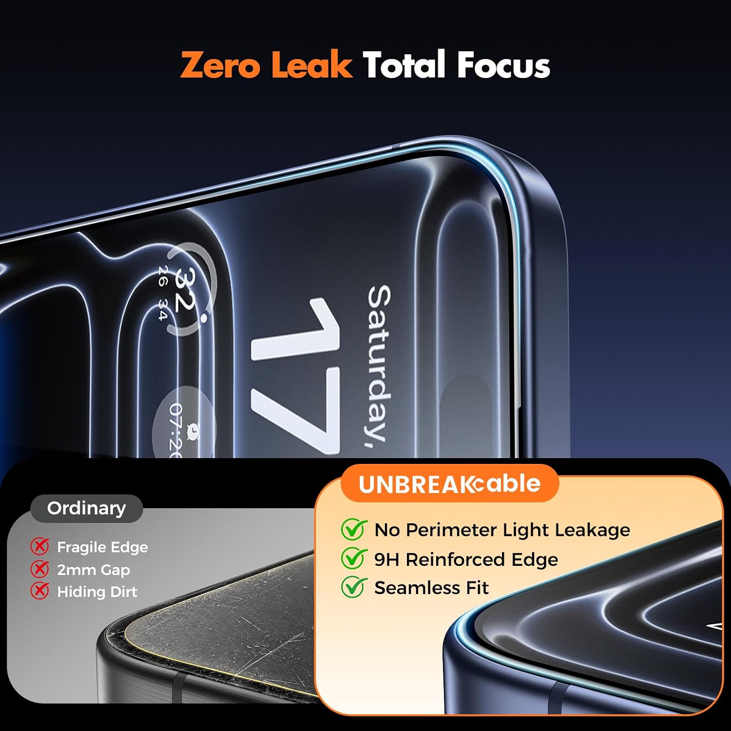 Detalle de UNBREAKcable iPhone 17 Pro Screen Protector 3-Pack