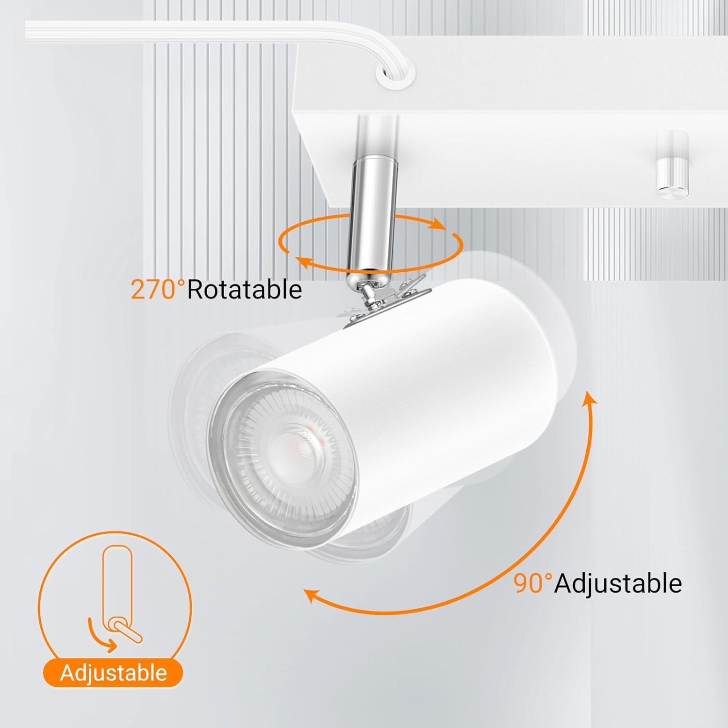 Detalle 2 de AUQUEE 4 Light Track Lighting Kit 15 ft cord