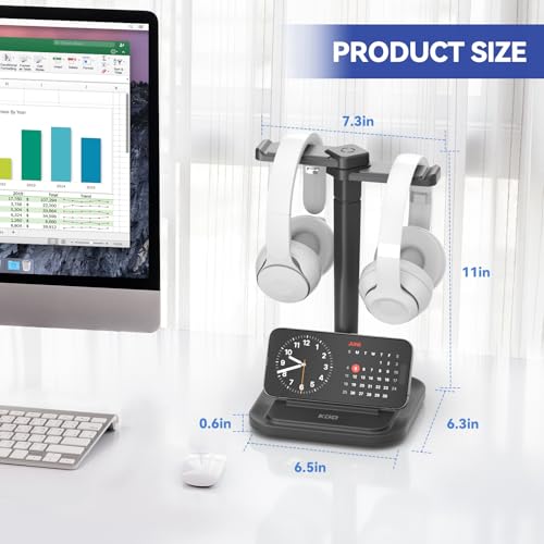 Detalle 2 de KDD 2 Soporte Auriculares Mesa: brazo giratorio, base amplia y versión plegable para teléfono