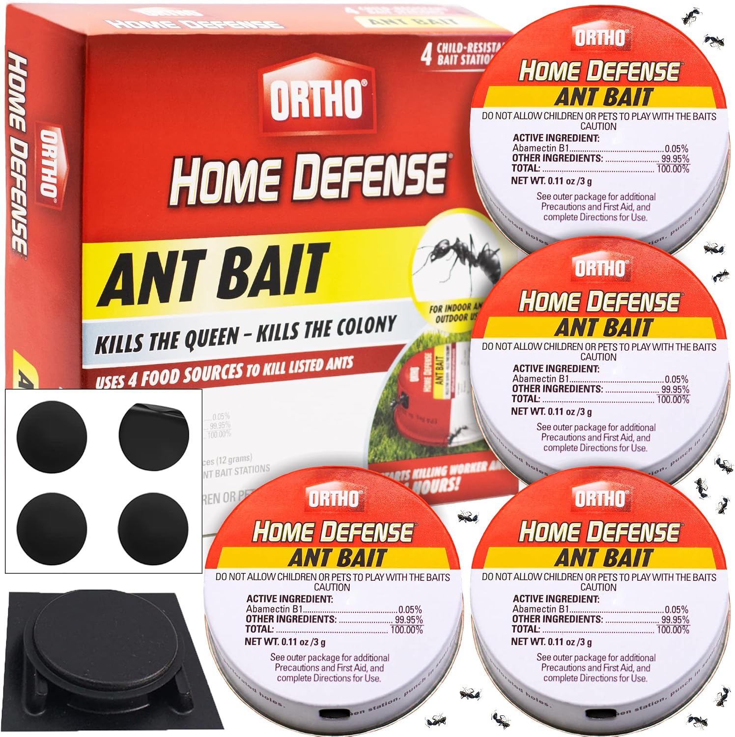 Detalle de Ortho Home Defense Ant Traps, Metal Bait Stations for Indoor and Outdoor Use