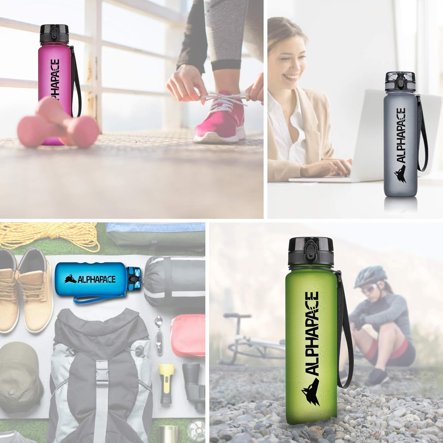 Thumbnail 3 de ALPHAPACE Gourde étanche 1000 ml avec insert à fruits – Hydratation sportive sans BPA