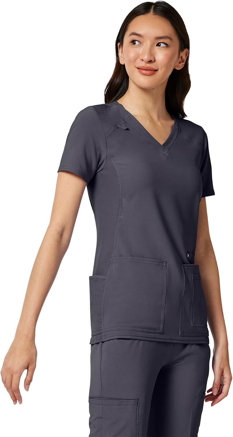 Detalle 1 de Cherokee CK605 Women's Medical Scrub Top, V-Neck, Stretch Panels & Four Pockets
