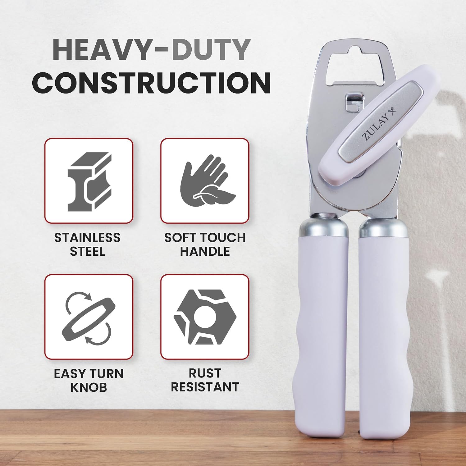 Detalle de Zulay Kitchen Heavy Duty Can Opener with Bottle Opener 🍴