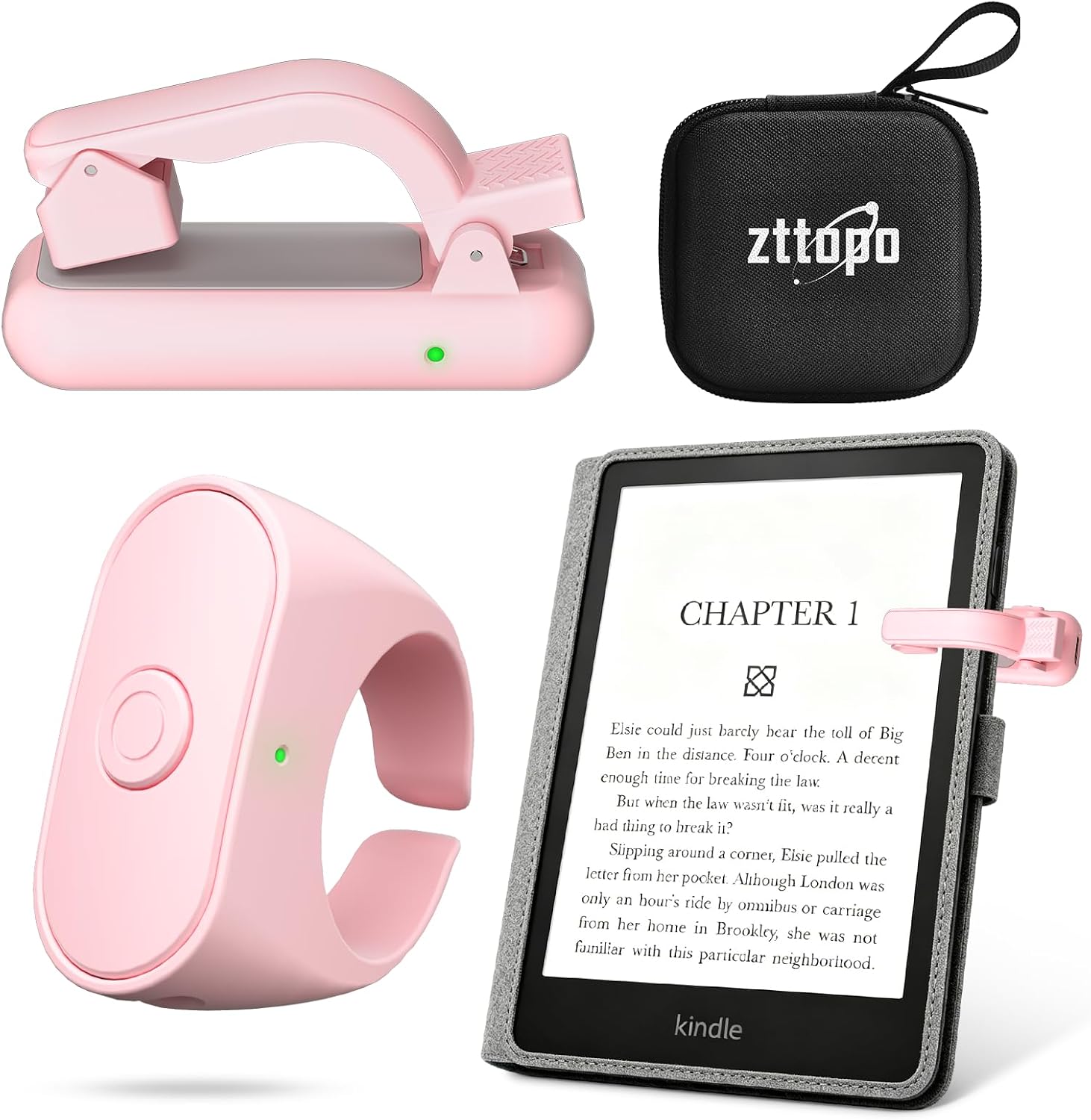 Detalle de Upgraded Remote Control Page Turner Ring for Kindle Paperwhite, Oasis, Scribe, Kobo and more (Green)
