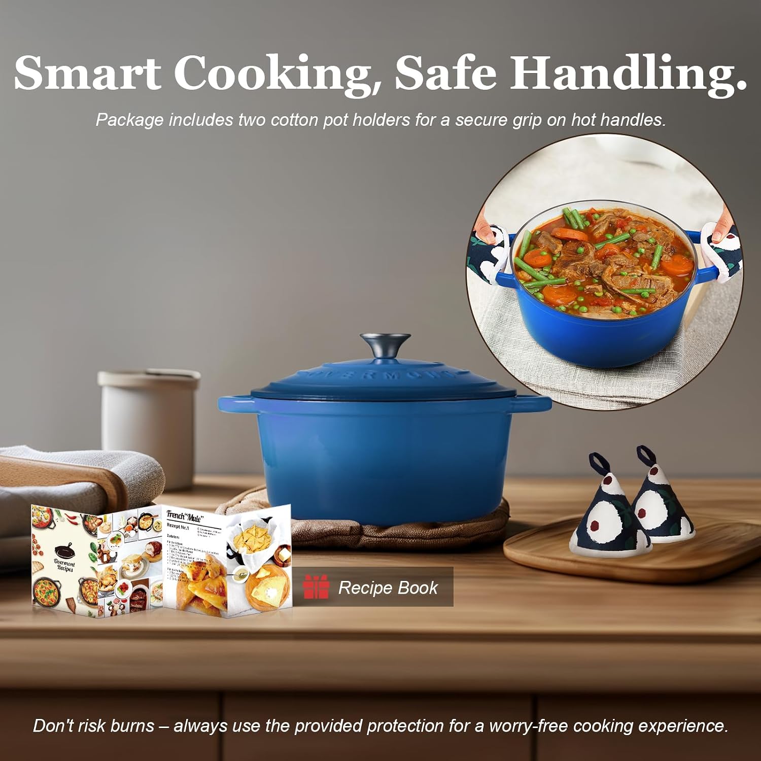 Thumbnail 5 de Overmont Enameled Cast Iron Dutch Oven 7QT 🍲