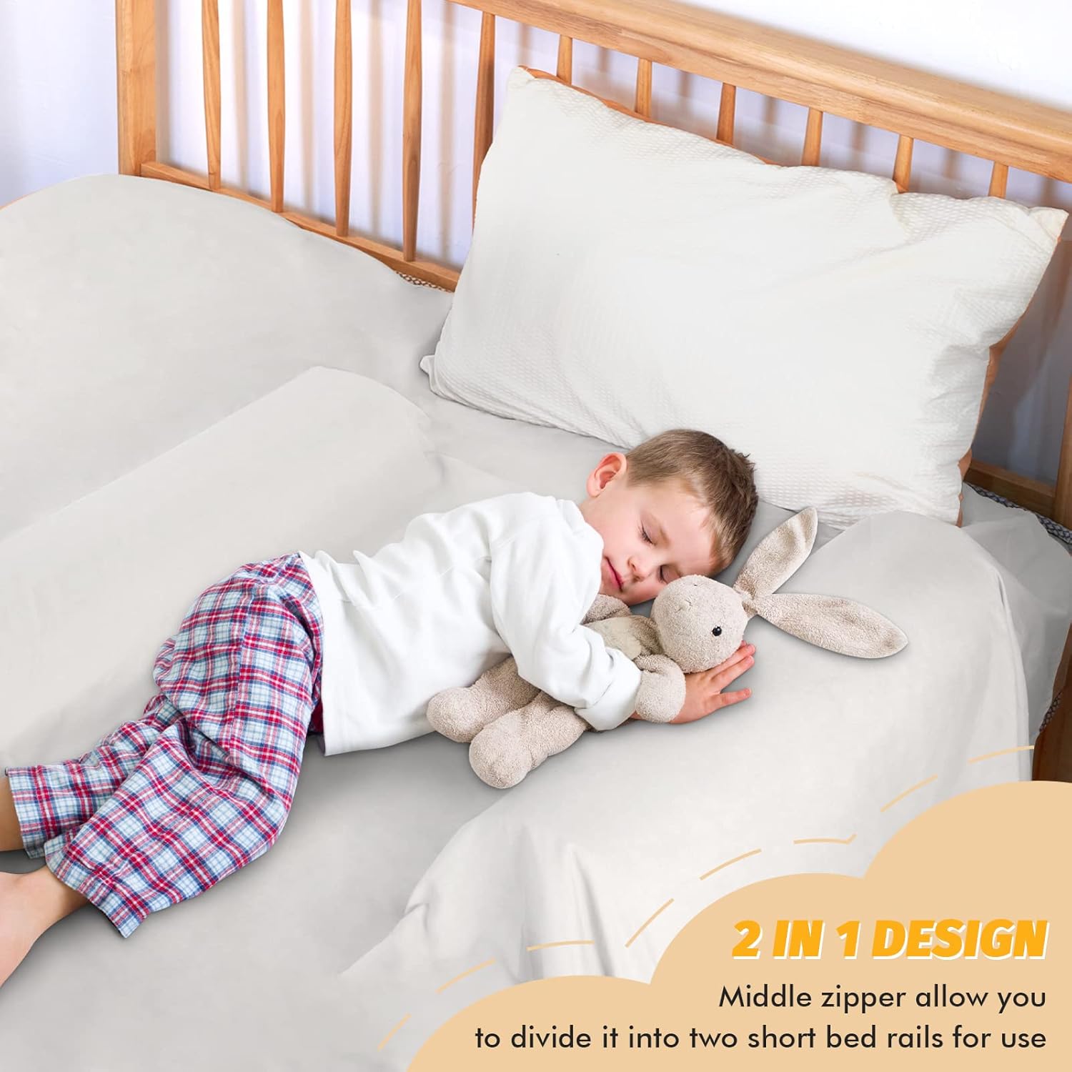 Thumbnail 2 de YIHATA 2in1 Toddler Bed Guard (Detachable Foldable Foam Bed Rail) – portable bed bumper