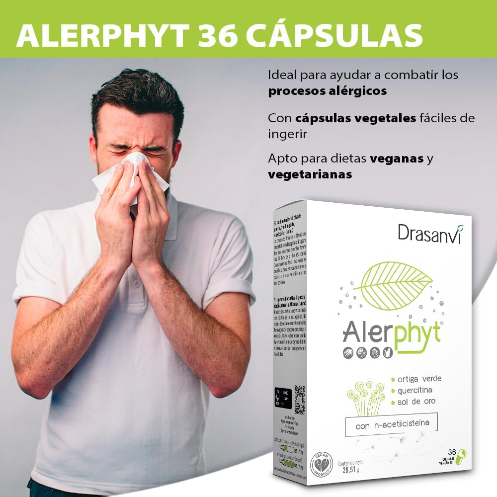 Detalle 2 de ALERPHYT 36 cápsulas Drasanvi antialérgico natural