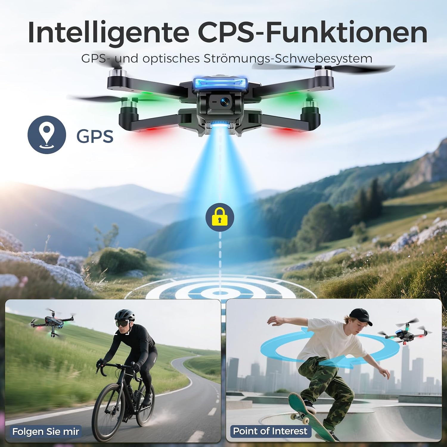 Detalle de G10 GPS Drohne 4K mit EIS, 45 Min Flugzeit