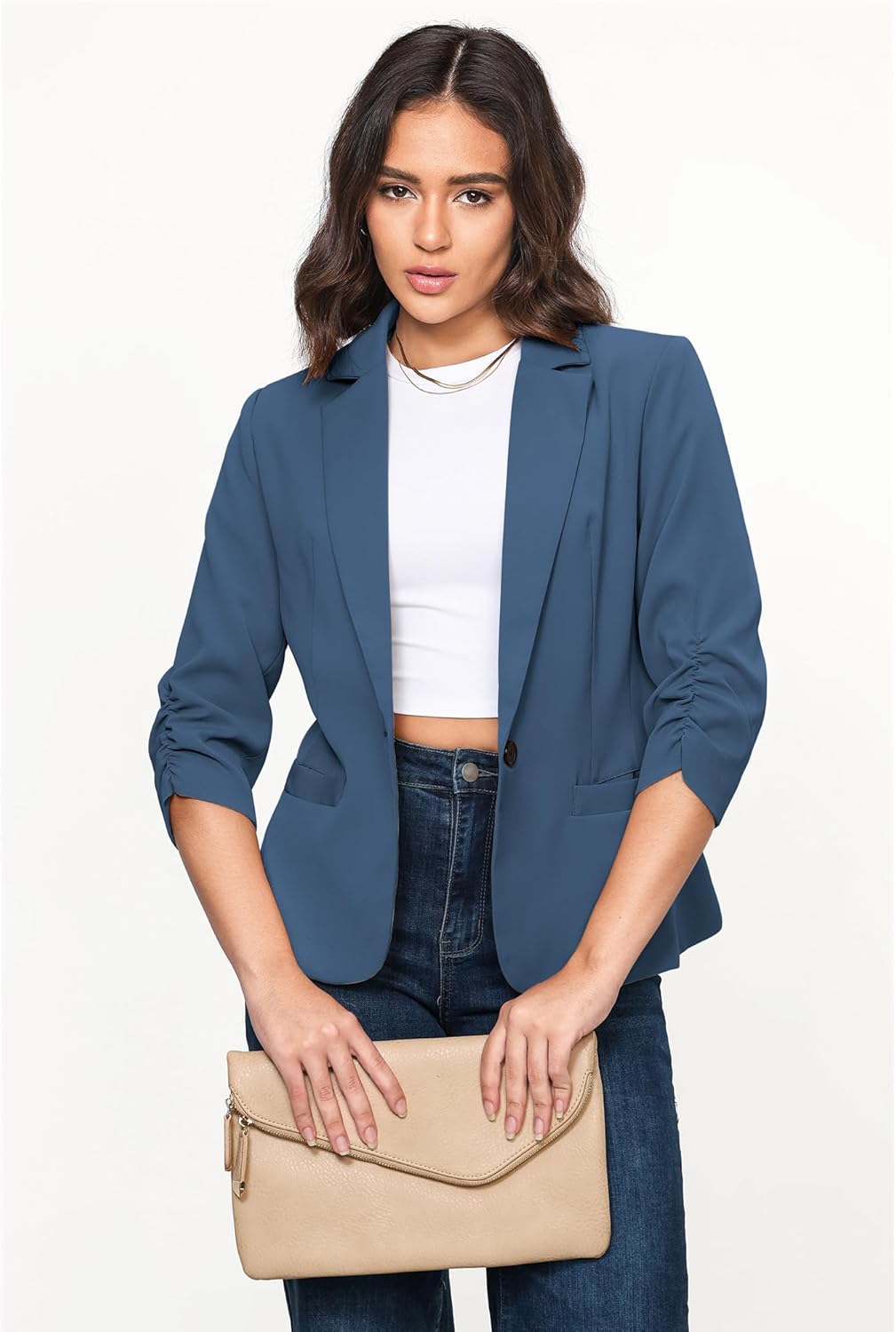 Thumbnail 1 de LookbookStore Women’s 3/4 Sleeve Blazer: Dressy Suit Jacket for Work and Play