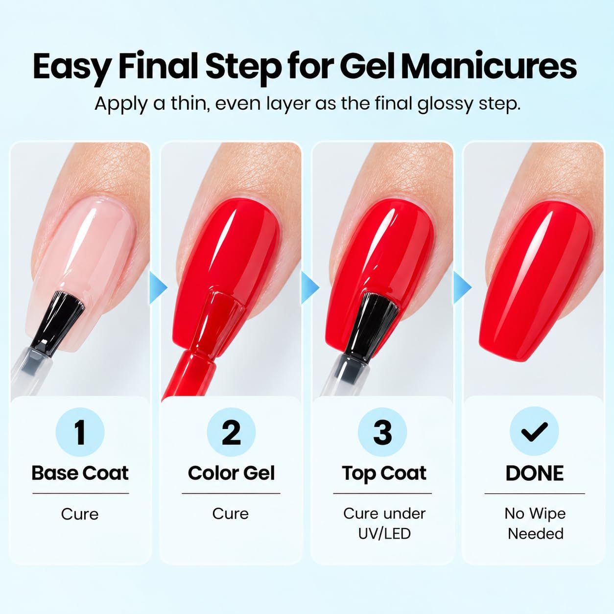 Thumbnail 5 de Beetles No Wipe Gel Top Coat (2-Pack, 15ml) — High Gloss, Long-Lasting Clear Finish