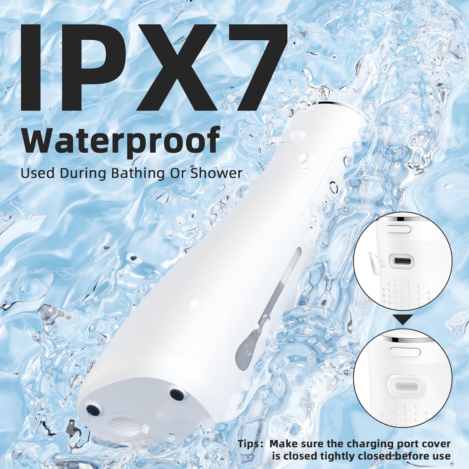Thumbnail 6 de Jet Dentaire Hydropulseur électrique rechargeable sans fil 4 modes 300 ml IPX7 (blanc)