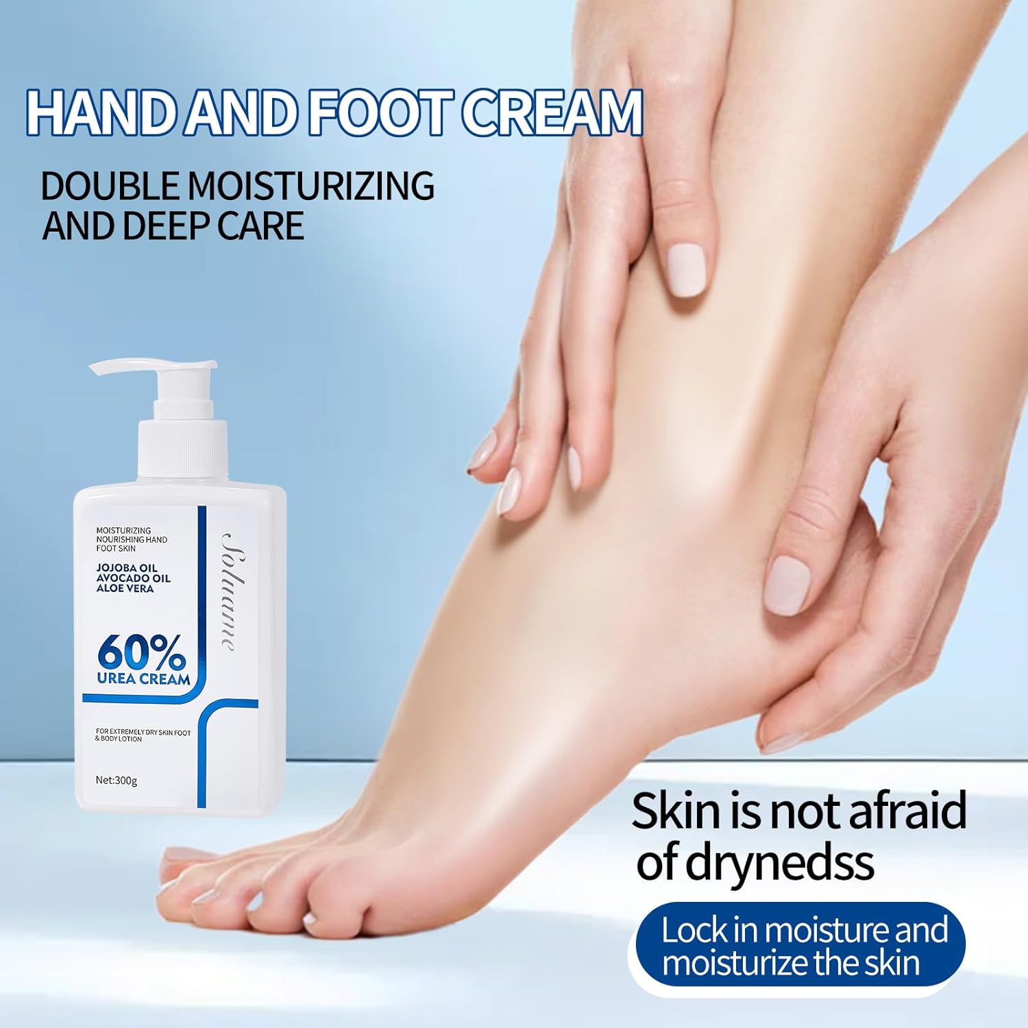 Detalle de Soluame Urea Bodylotion mit 60% Urea Plus 2% Salicylsäure – schnell einziehende Pflege für trockene Haut (300 g)