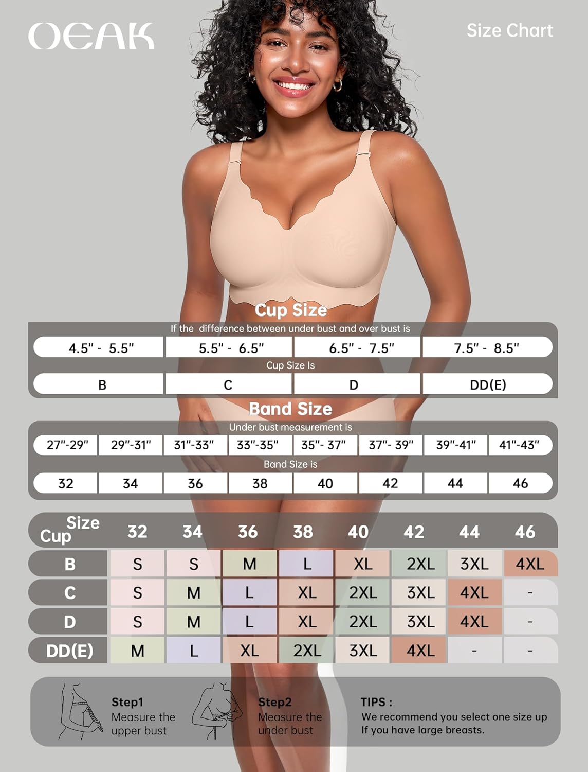 Detalle 2 de OEAK Jelly Bras No Underwire Push Up