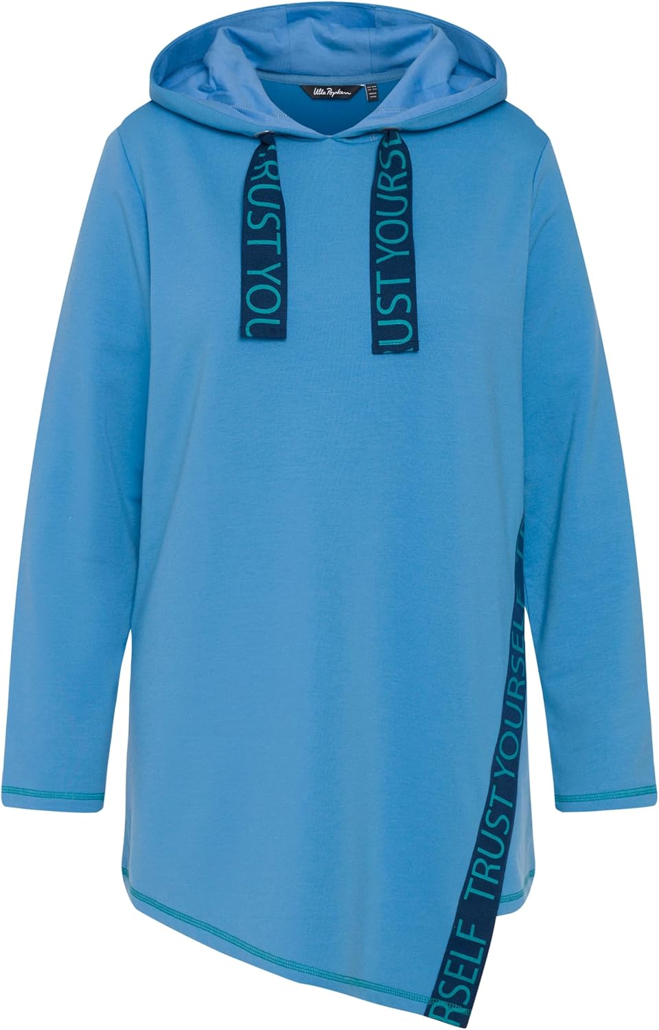 Detalle de ULLA POPKEN Hoodie con nastri motivi scritta, cappuccio, maniche lunghe – Felpa donna