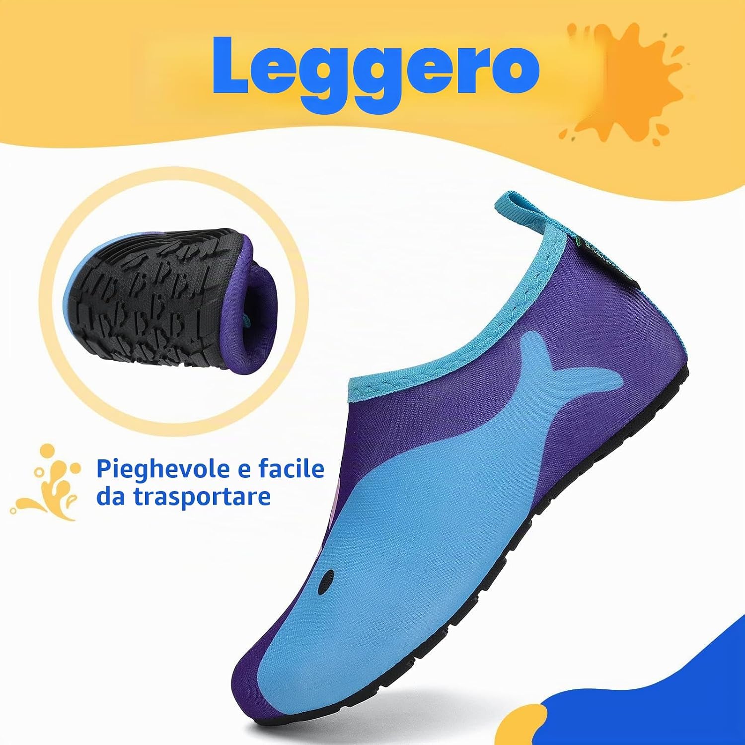 Detalle 2 de SAGUARO Scarpe da Immersione per Bambino: Scarpette da Spiaggia Ragazze