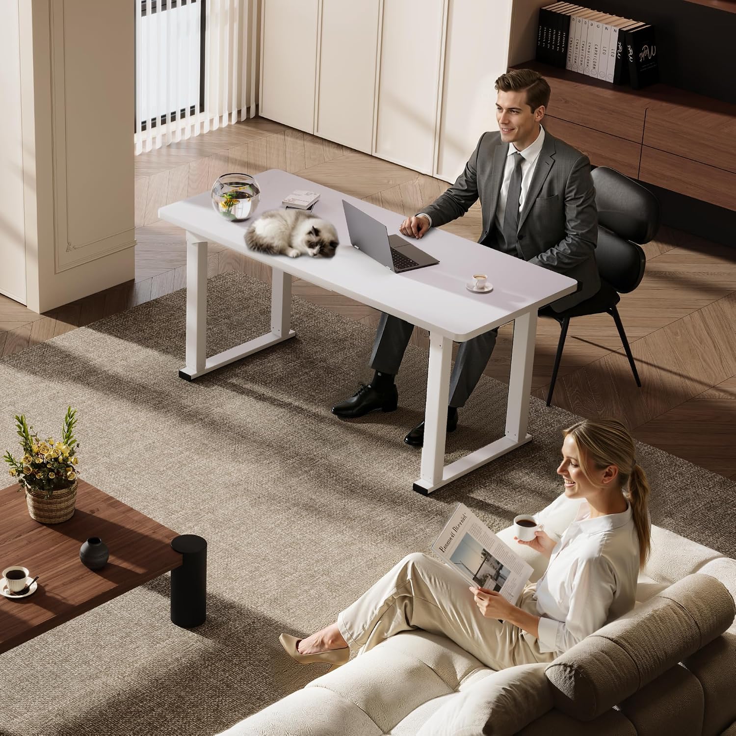 Detalle 2 de FLEXISPOT E1Q-Basic Electric Standing Desk Frame, 4-Leg, Dual Motor