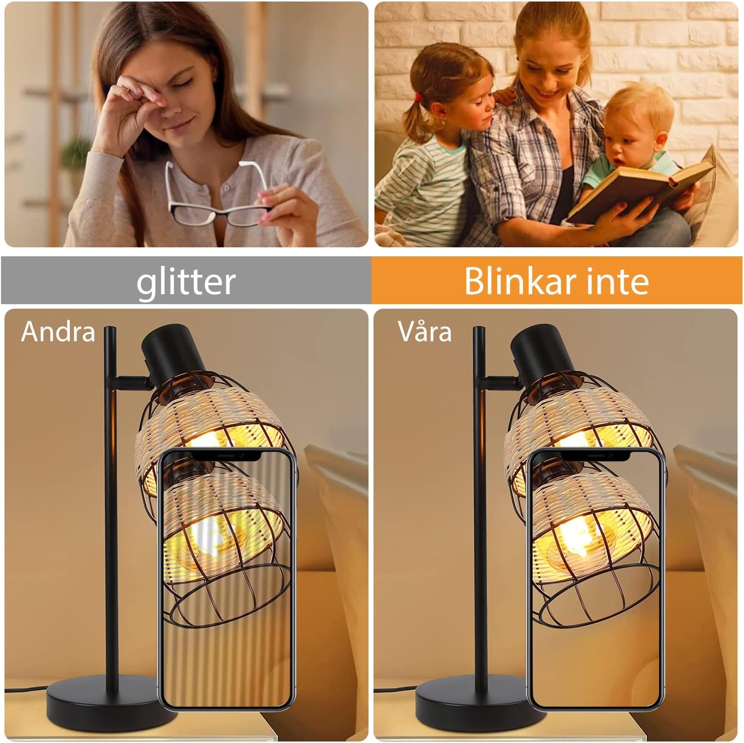 Detalle 2 de DUTSUGUAR G80 E27 vintage LED-lampa, dimbar 4 W med bärnstensglas, 6-pack