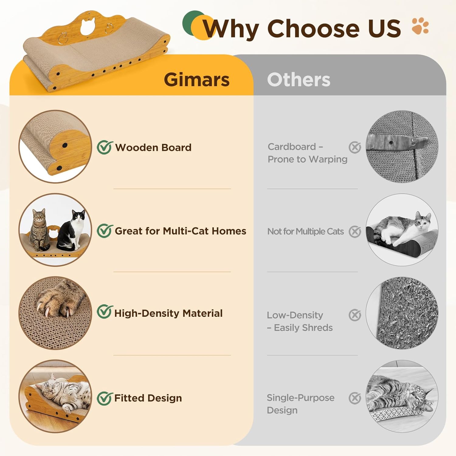 Thumbnail 6 de Gimars Griffoir pour Chat XXL 78 cm – Tapis à Griffer design canapé et meuble protecteur