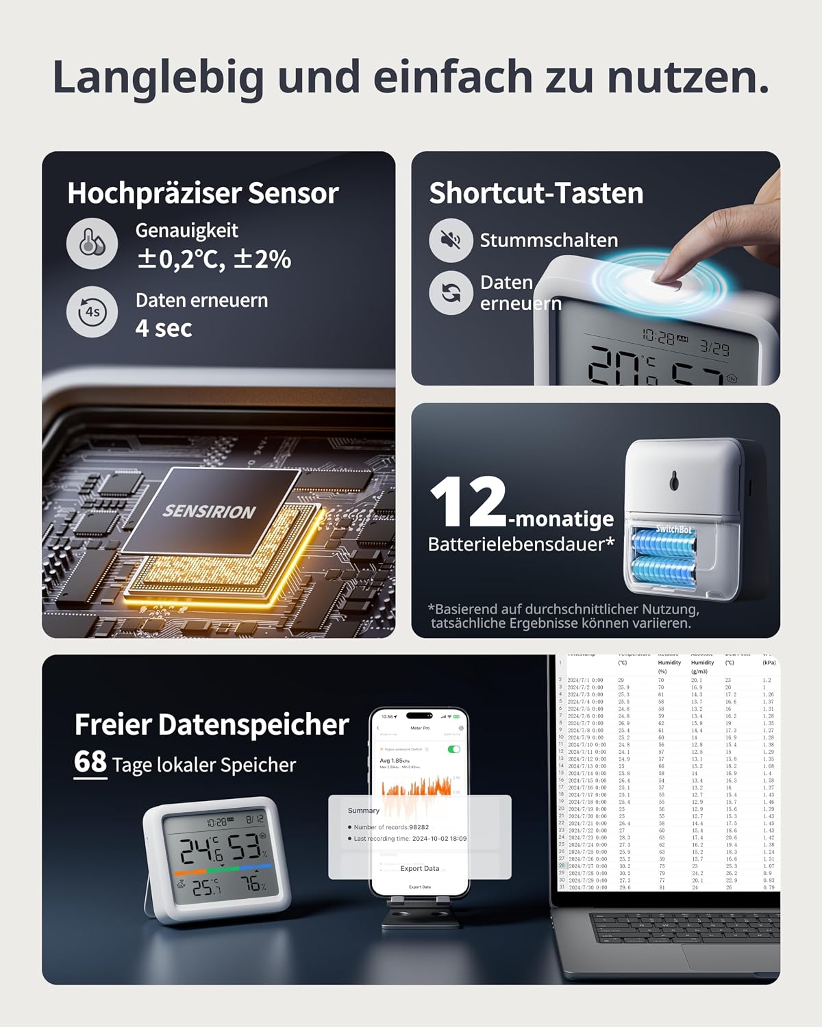 Thumbnail 4 de SwitchBot Meter Pro 9,14 cm Wetterstation