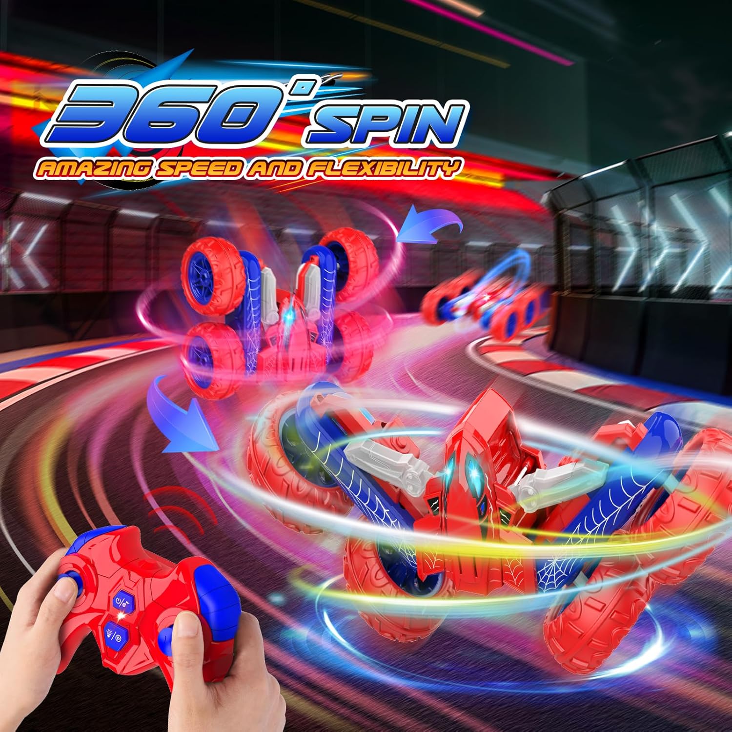 Thumbnail 1 de Dreamlandia Macchina Telecomandata per Bambini 3+ Anni – Auto Acrobatica con Luci e Rotazione 360°