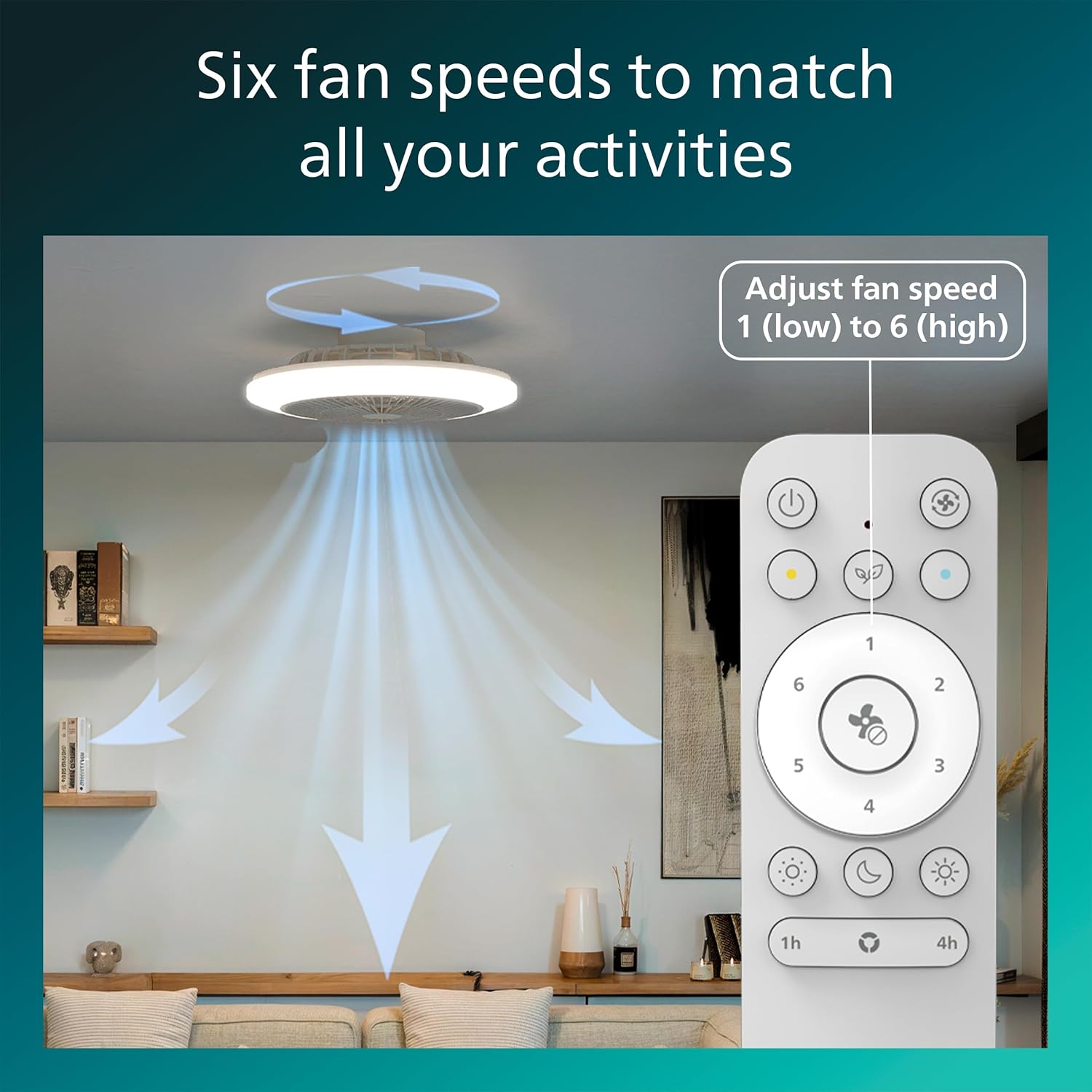 Thumbnail 5 de Amigo Fan Light Flat LED 20W+40W con telecomando: luci multicolore e ventilazione bidirezionale