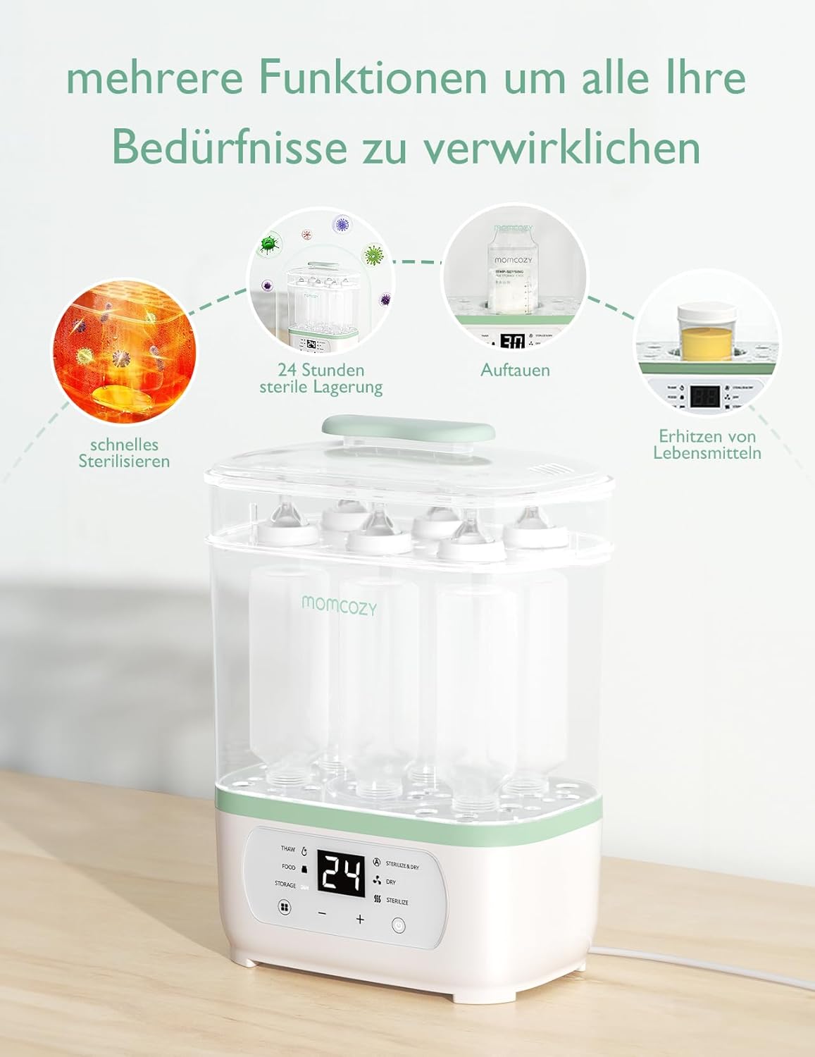 Thumbnail 4 de momcozy Elektrischer Dampfsterilisator 8 Flaschen