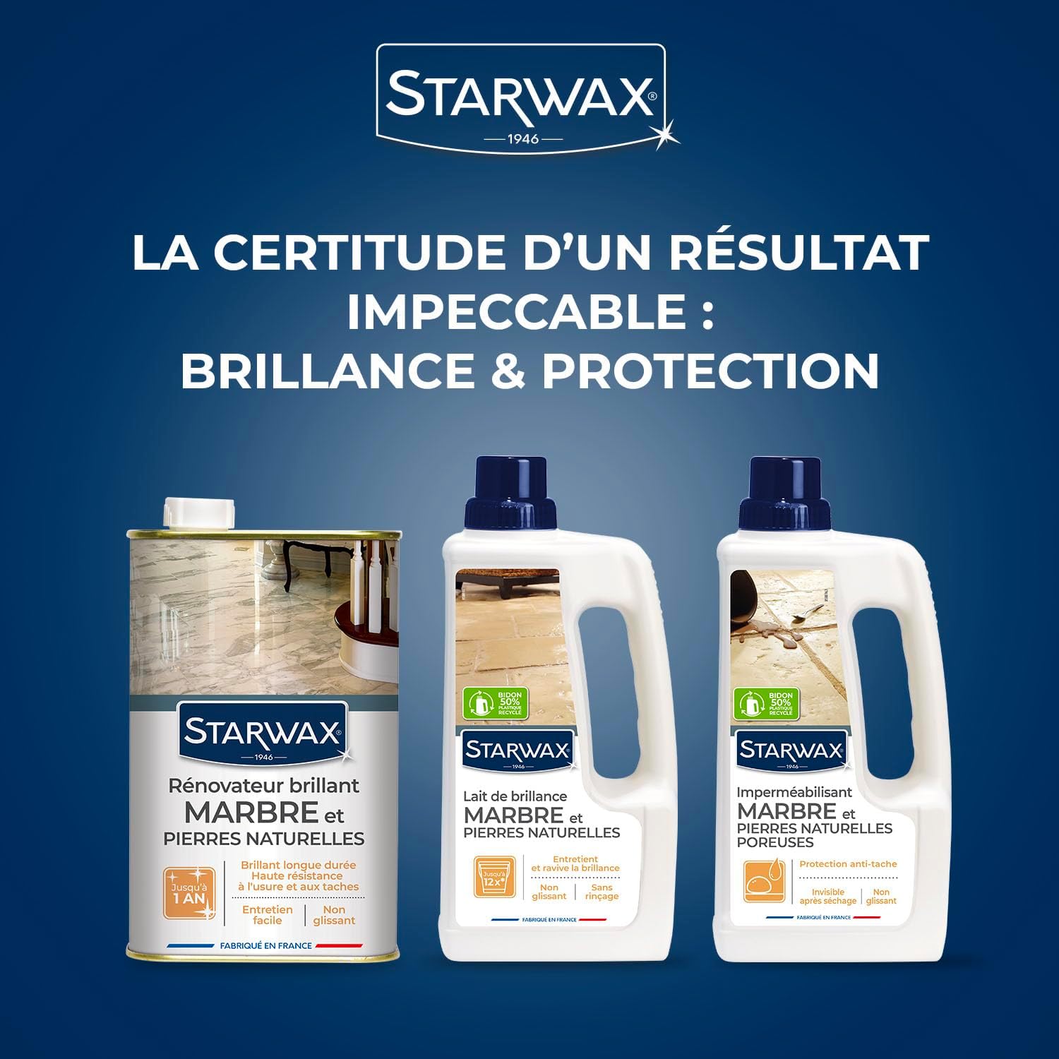 Thumbnail 4 de STARWAX Lait de Brillance pour marbres et pierres naturelles (sans rinçage) – 1 L