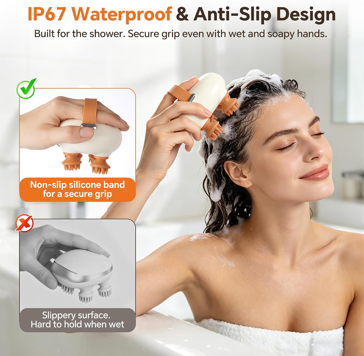 Detalle de IOOKNA Electric Scalp Massager, IP67 Waterproof