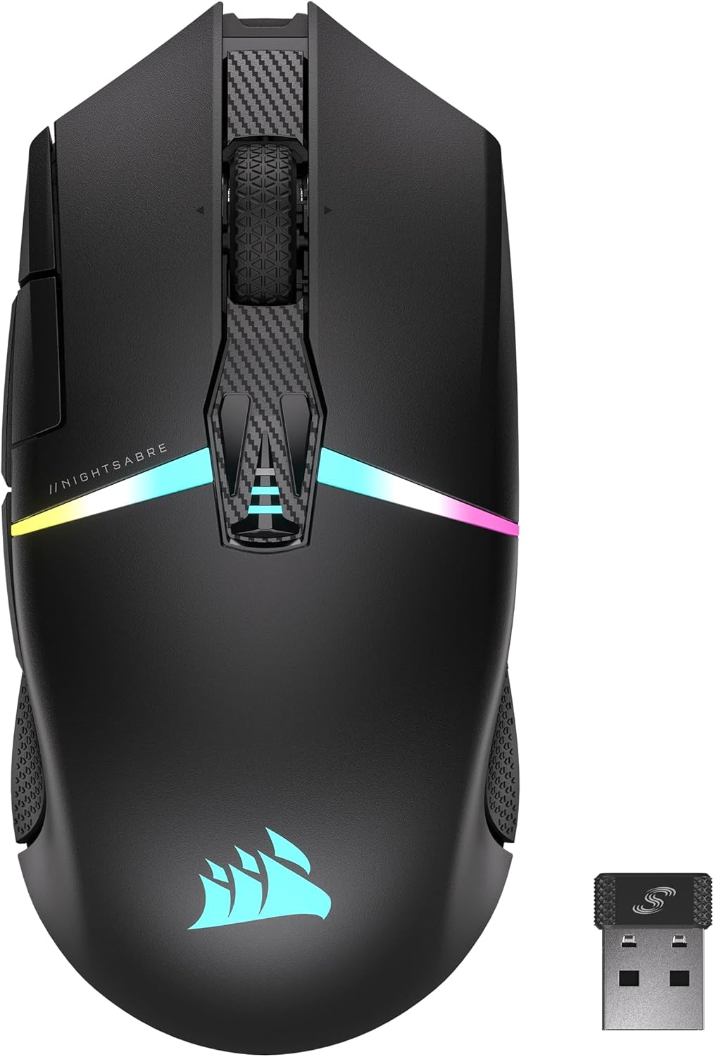 Detalle de Corsair NIGHTSABRE WIRELESS RGB Ratón Gamer 26,000 DPI