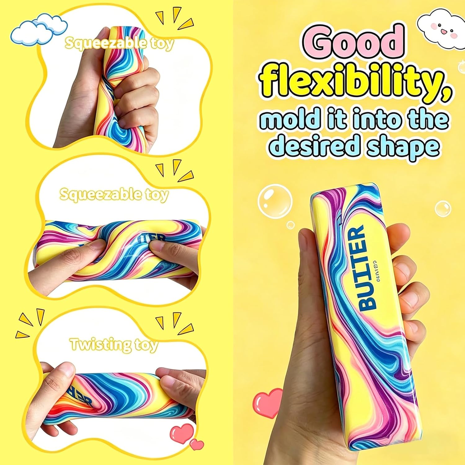 Detalle 2 de 2 Packs Slow Rising Butter Squishy — Soothing Butter Squishies for Stress Relief