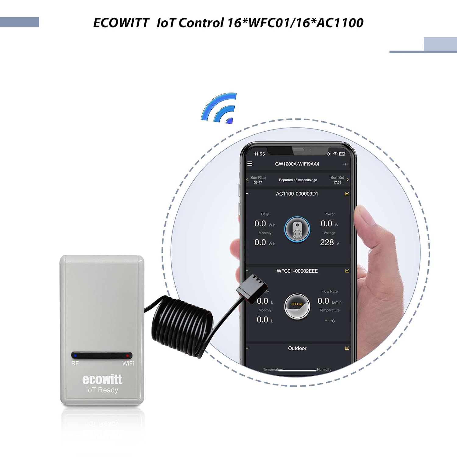 Thumbnail 5 de ECOWITT GW1201 Stazione meteo 7 in 1 con WS69 e gateway GW1200: monitoraggio esterno affidabile e integrazione IoT