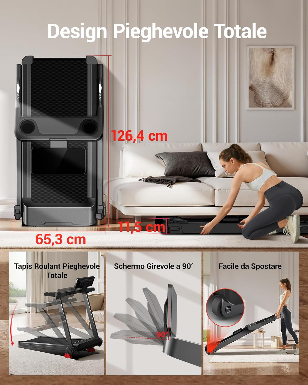 Thumbnail 6 de CURSOR Tapis Roulant Salvaspazio con Pendenza 16% e 14 km/h – 3.5HP, 180 kg