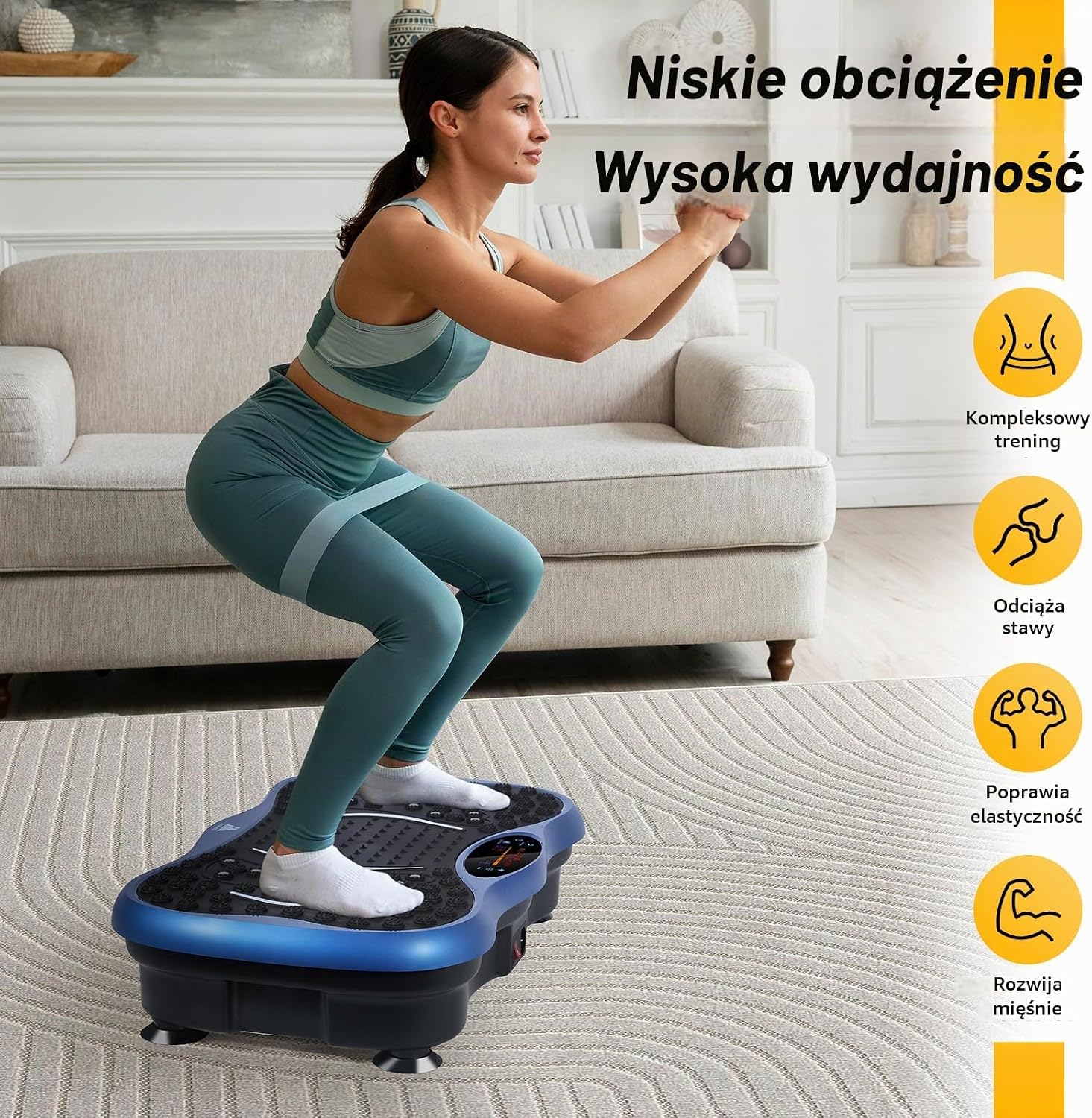 Detalle 2 de EVOLAND płyta wibracyjna z 5 programami, 99 poziomami i głośnikiem Bluetooth