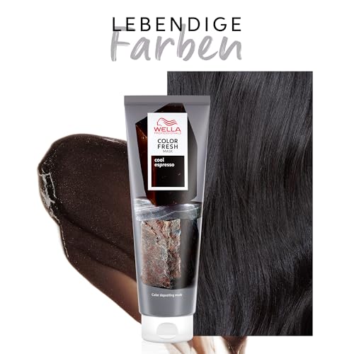Detalle de Wella Professionals Color Fresh Mask Cool Espresso – Haarkur mit Avocadoöl für dunkles bis schwarzes Haar