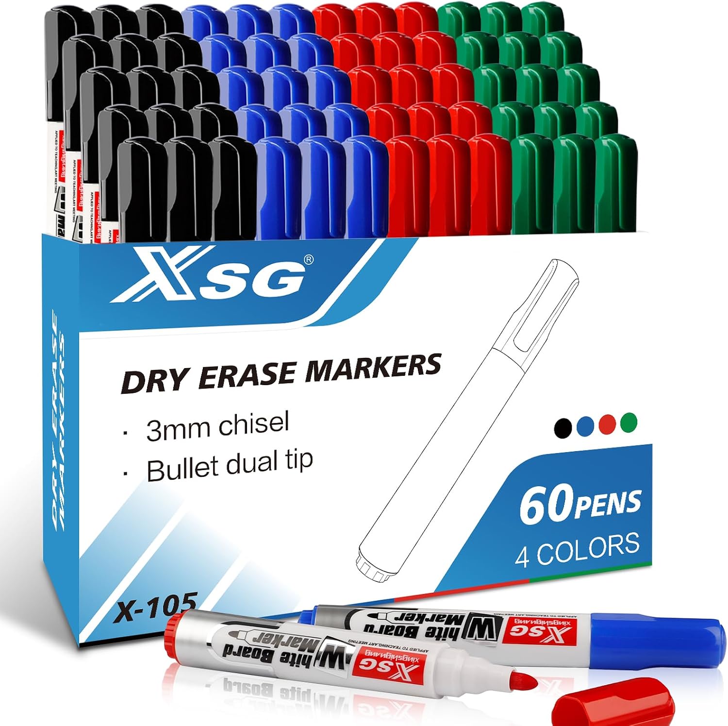 Thumbnail 1 de ABEIER XSG 12-pack dry erase markers 🖊
