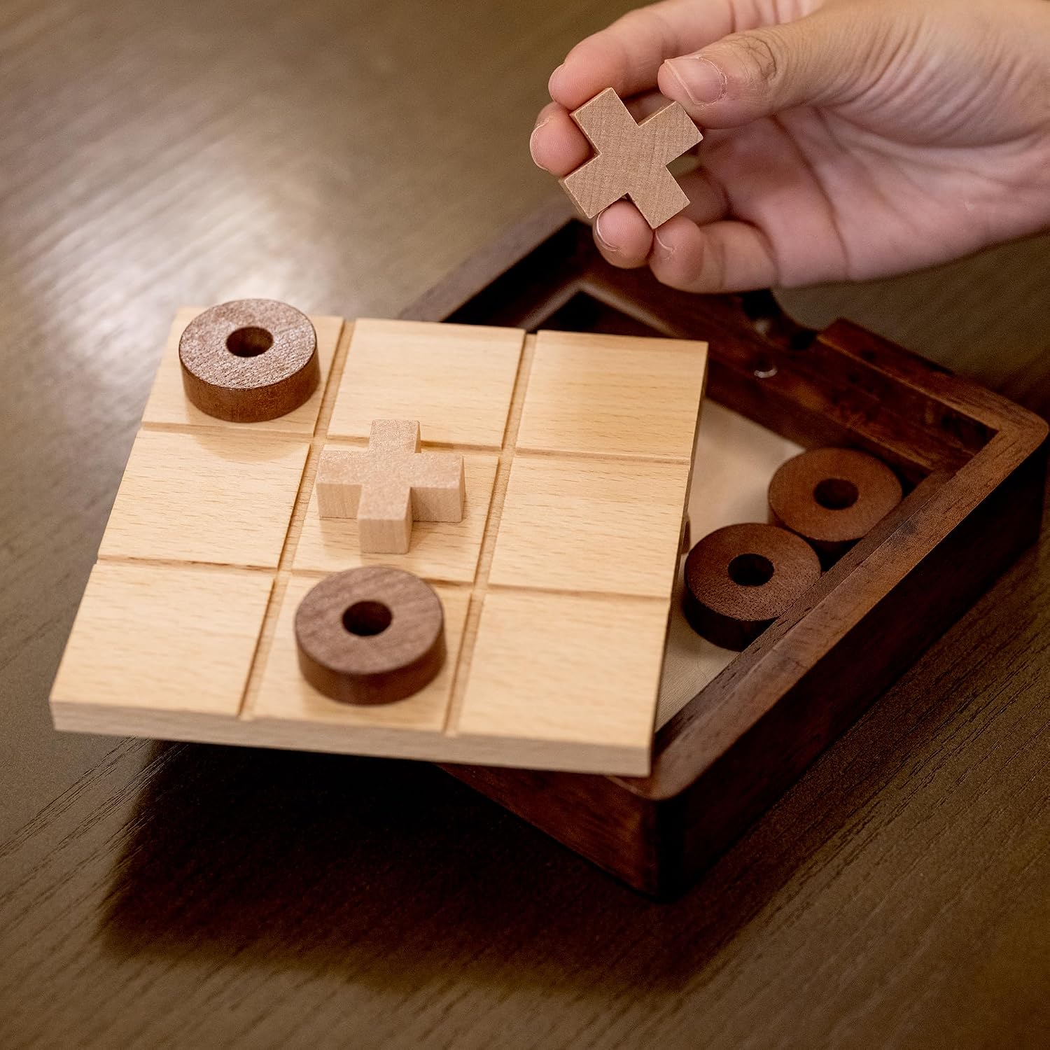 Thumbnail 2 de Lingle 5.5" Wooden Tic Tac Toe game 🎲